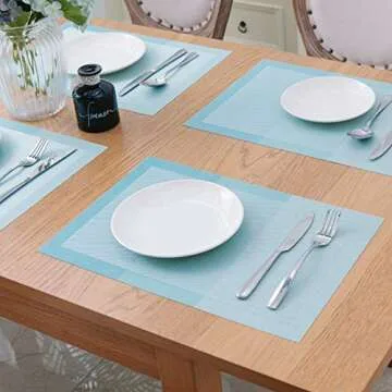 SUNSHINE FASHION Placemats,Placemats for Dining Table,Heat-Resistant Placemats, Washable PVC Table Mats,Kitchen Table mats Set of 4