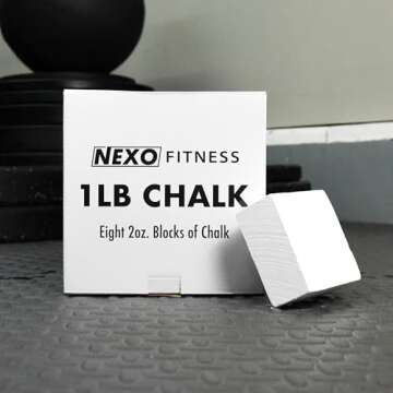 Nexo Premium Chalk for Weight Lifting & ASMR - 1LB (Eight 2oz Blocks) Top Pick Crushable Gym Chalk