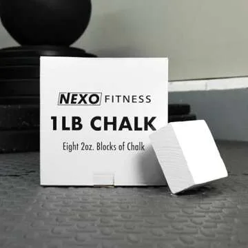 Nexo Premium Chalk for Weight Lifting & ASMR - 1LB (Eight 2oz Blocks) Top Pick Crushable Gym Chalk