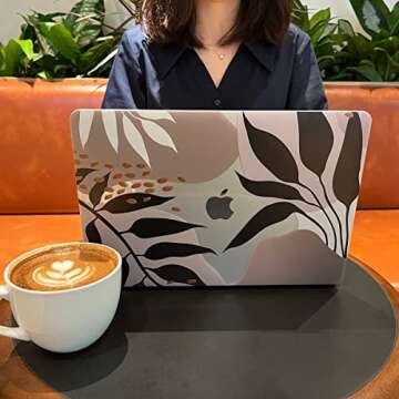 Teryeefi Compatible with MacBook Pro 13 inch Case 2020 2021 2022 2016-2019 Model M1 & M2 A2338 A2251 A2289, Hard Shell Case & Keyboard Cover for MacBook Pro 13 with Touch Bar, Tropical Leaf