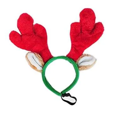 ZippyPaws Christmas Dog Antlers - Plush Squeaky Holiday Gifts for Small & Medium Dogs