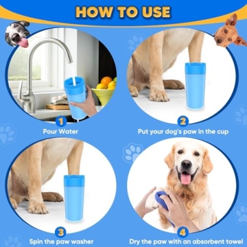 Upgrade 2 In 1 Paw Buddy for Medium Dogs - Muddy Foot Cleaner