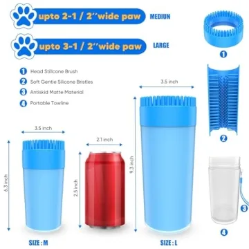Upgrade 2 In 1 Paw Buddy for Medium Dogs - Muddy Foot Cleaner