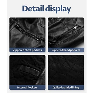 CREATMO Men's Vintage Faux Leather Motorcycle Jacket