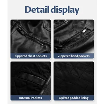 CREATMO Men's Vintage Faux Leather Motorcycle Jacket