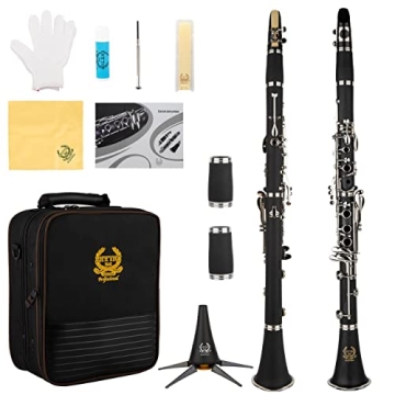 Rhythm Bb Clarinet 17 Nickel Keys Black Bb Clarinet - Woodwind Band & Orchestra Musical Instruments ...