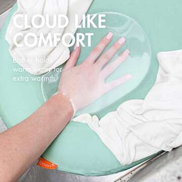 Boon Puff Inflatable Baby Bather - Infant Bathtub Includes Microfleece Cover and Contoured Sides –...
