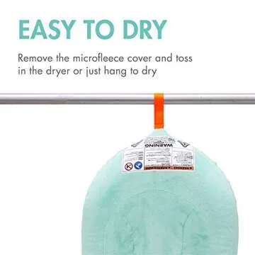 Boon Puff Inflatable Baby Bather - Infant Bathtub Includes Microfleece Cover and Contoured Sides – Inflatable Baby Bathtub for Newborns and Infants