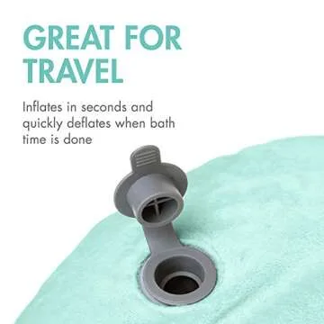 Boon Puff Inflatable Baby Bather - Infant Bathtub Includes Microfleece Cover and Contoured Sides – Inflatable Baby Bathtub for Newborns and Infants