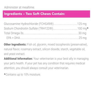 Nutramax Cosequin Joint Health Supplement for Cats - With Glucosamine, Chondroitin, and Omega-3, 60 Soft Chews