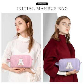 YOOLIFE Initial Cosmetic Bag - Stylish Girls Gift