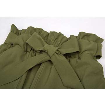 Women’s Ruffle Tie Waist Pants with Functional Pockets