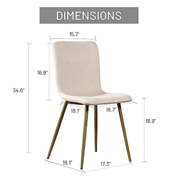 Modern Dining Chairs Set of 4 Comfortable Stylish Gold Legs