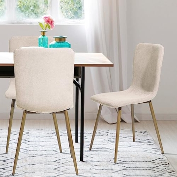 Modern Dining Chairs Set of 4 Comfortable Stylish Gold Legs