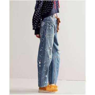 LifeShe Women's Casual Baggy Barrel Jeans - Stylish Comfort