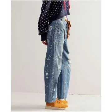 LifeShe Women's Casual Baggy Barrel Jeans - Stylish Comfort