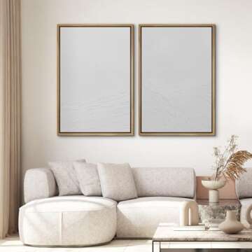 SIGNWIN Framed Canvas Print Wall Art Set Geometric Gray Pastel Color Field Landscape Abstract Shapes...