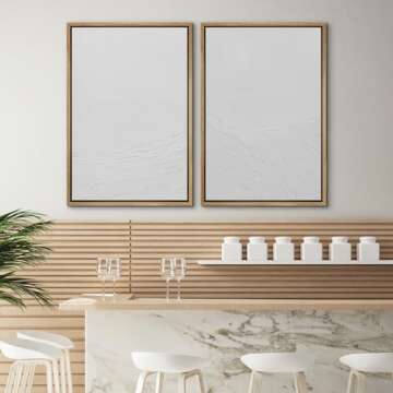 SIGNWIN Framed Canvas Print Wall Art Set Geometric Gray Pastel Color Field Landscape Abstract Shapes Illustration Modern Art Minimalism Decorative for Living Room, Bedroom, Office - 16"x24"x2 Natural