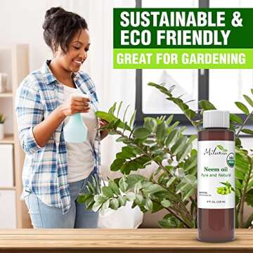 MILANIA Premium Organic Neem Oil Virgin, Cold Pressed, Unrefined 100% Pure Natural Grade A. Excellent Quality.(4 Fl. Oz.)