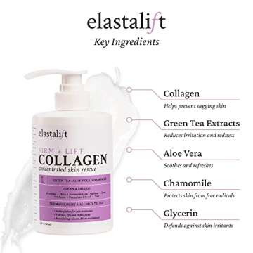 Elastalift Collagen Cream Skin Care Face Lotion & Body Lotion | Fragrance Free Skin Tightening Cream...