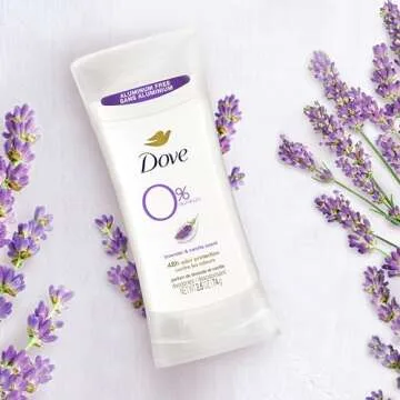 Dove 0% Aluminum Deodorant Stick Non irritating Deodorant for Underarm Care Lavender and Vanilla Kindest Aluminum free Deodorant 2.6 oz