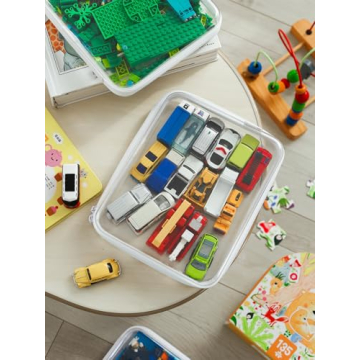 3PCS Zippered Hard Pouch Double for Easy Organization