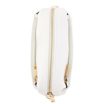 FashionPuzzle Triple Zip Small Crossbody Bag in White