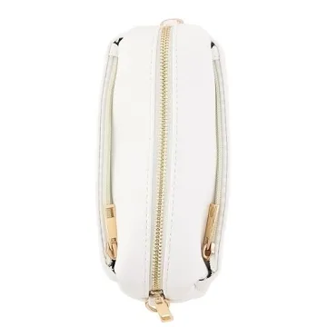 FashionPuzzle Triple Zip Small Crossbody Bag in White