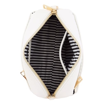 FashionPuzzle Triple Zip Small Crossbody Bag in White