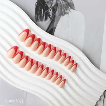 KQueenest Red French Tip Press On Nails for Every Occasion