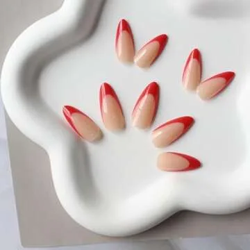 KQueenest Red French Tip Press On Nails for Every Occasion