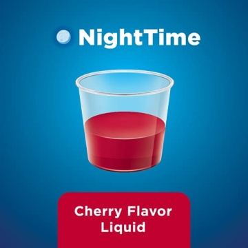 Amazon Basic Care Night Time Cold & Flu Liquid - Cherry Flavor