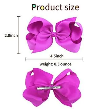 Oaoleer 40Pcs 4.5" Hair Bows Clips Grosgrain Ribbon, Alligator Clips, Barrettes Hair Accessories for Baby Girls Infants Toddlers Kids Teens Children (4.5 Inch, 20 Colors in Pairs)