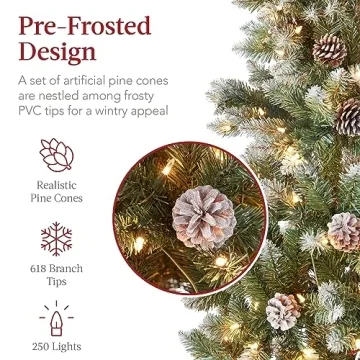 Best Choice 6ft Pre-lit Pencil Christmas Tree Slim Design