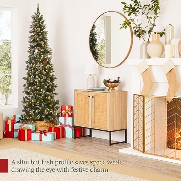 Best Choice 6ft Pre-lit Pencil Christmas Tree Slim Design