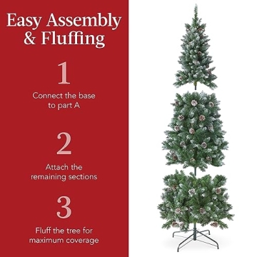 Best Choice 6ft Pre-lit Pencil Christmas Tree Slim Design