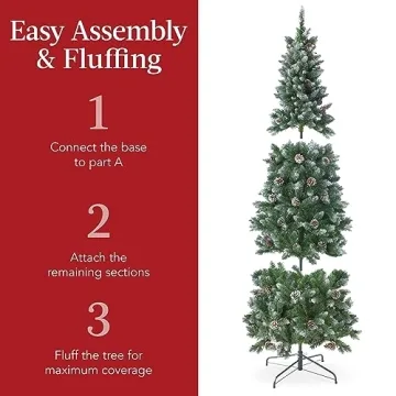 Best Choice 6ft Pre-lit Pencil Christmas Tree Slim Design