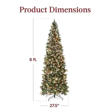 Best Choice 6ft Pre-lit Pencil Christmas Tree Slim Design