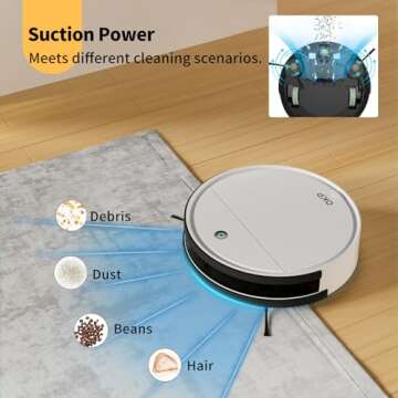 OKP Life Robot Vacuum K5 with 2100Pa Suction, Vacuum Robot Compatible with Alexa/APP/Wi-Fi, Self-Cha...
