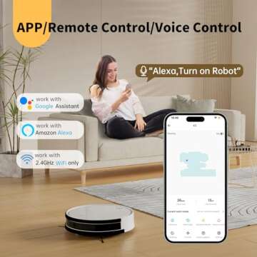 OKP Life Robot Vacuum K5 with 2100Pa Suction, Vacuum Robot Compatible with Alexa/APP/Wi-Fi, Self-Charging Super Mini Quiet Robotic Vacuum for Carpets and Hard Floors for Pet Owners