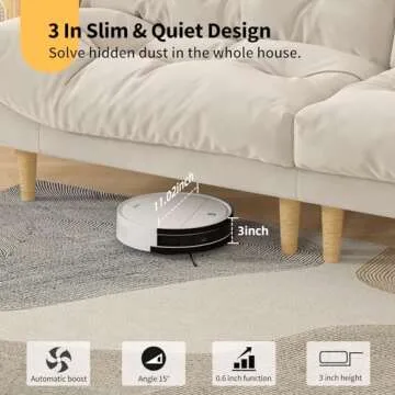 OKP Life Robot Vacuum K5 with 2100Pa Suction, Vacuum Robot Compatible with Alexa/APP/Wi-Fi, Self-Charging Super Mini Quiet Robotic Vacuum for Carpets and Hard Floors for Pet Owners