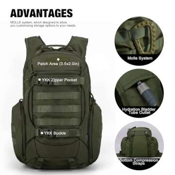 Mardingtop Tactical Backpack for Men, Military 28L EDC Bag