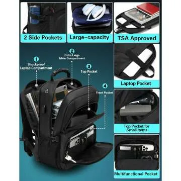 ProEtrade Large Laptop Backpack - TSA Approved, USB Port
