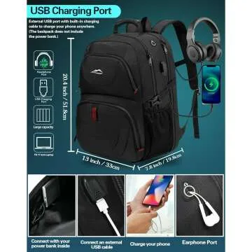 ProEtrade Large Laptop Backpack - TSA Approved, USB Port