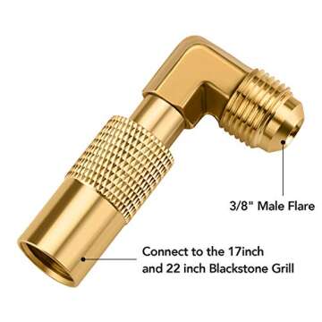 WADEO Propane Elbow Adapter, Low Pressure 3/8" Male Flare Propane Elbow Fitting for Blackstone Table...