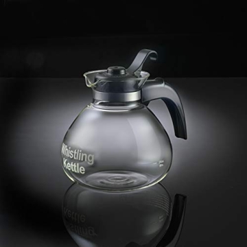 Medelco 12-Cup Whistling Glass Kettle for Home Use
