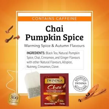 Twinings Pumpkin Spice Chai Tea Warm & Spicy 20 Count