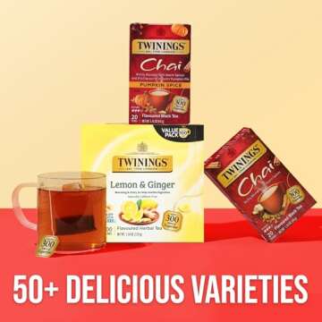 Twinings Pumpkin Spice Chai Tea Warm & Spicy 20 Count