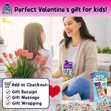 Purple Ladybug Decorate Your Own Water Bottle for Girls - Includes Trendy Stickers, Easter Gift for ...