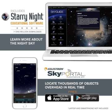 Celestron - 70mm Travel Scope - Portable Refractor Telescope - Fully-Coated Glass Optics - Ideal Telescope for Beginners - Bonus Astronomy Software Package